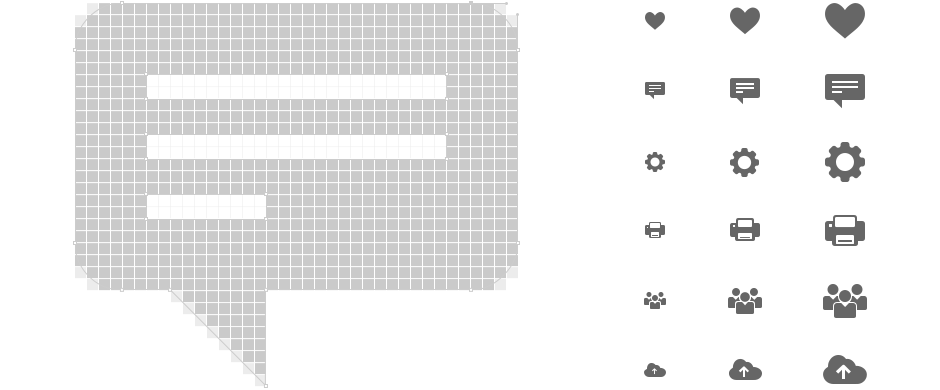 Scaleable vector icons optimised for pixel display