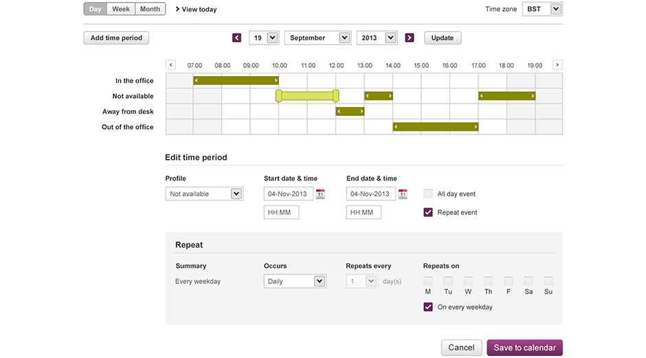 Vodafone OneNet admin calendar